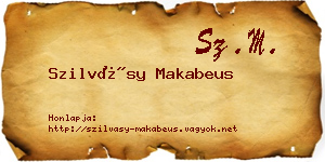 Szilvásy Makabeus névjegykártya